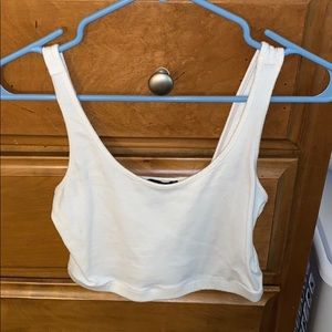 Cropped white tank top